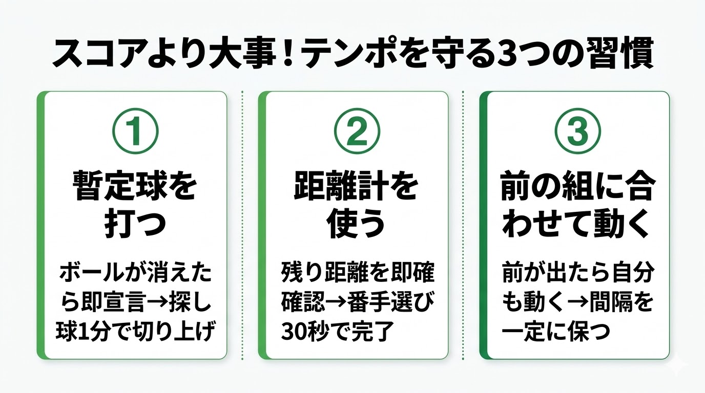 一人ゴルフでテンポを守る3つの習慣