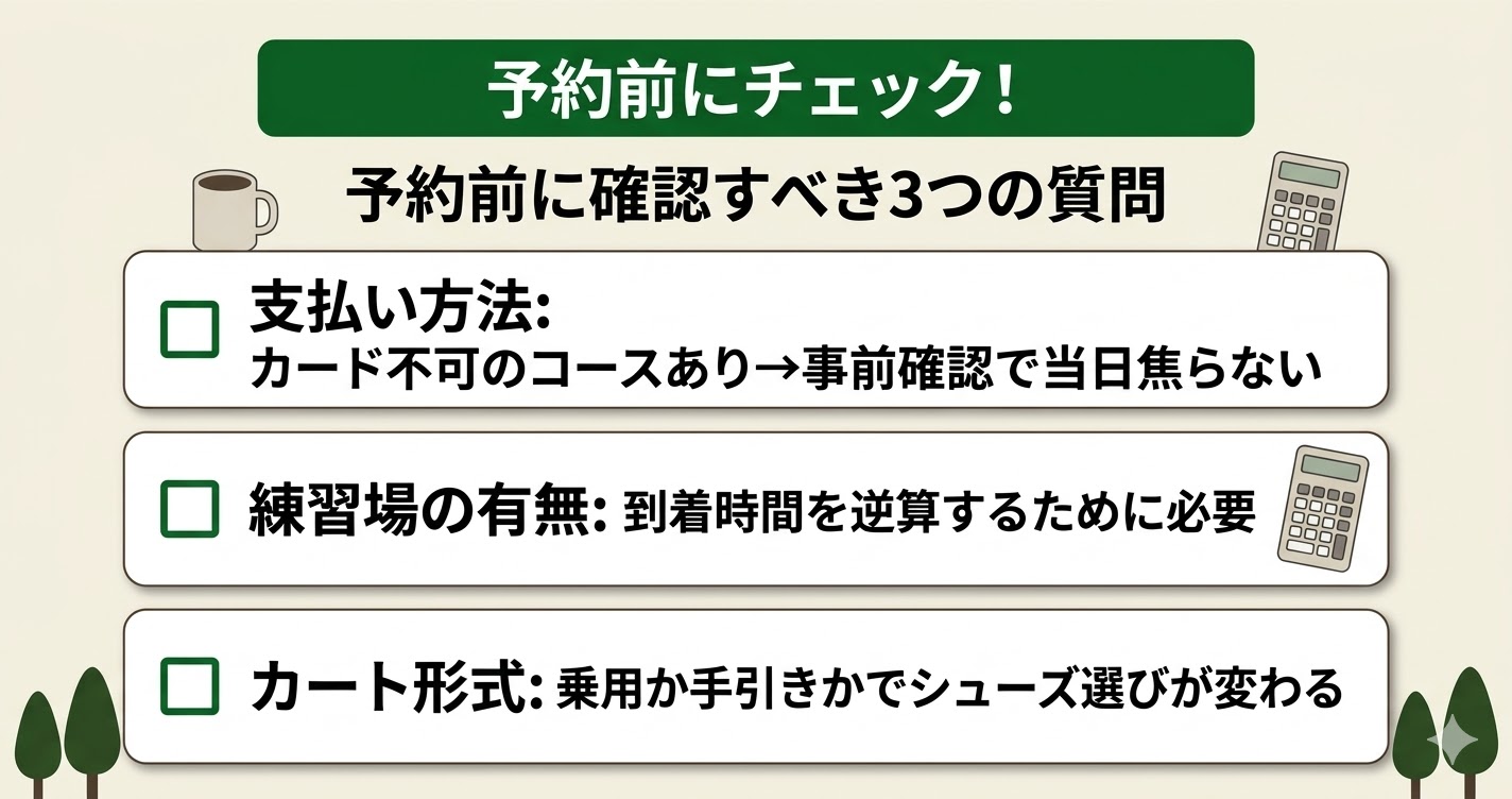 一人ゴルフ予約前の確認チェックリスト
