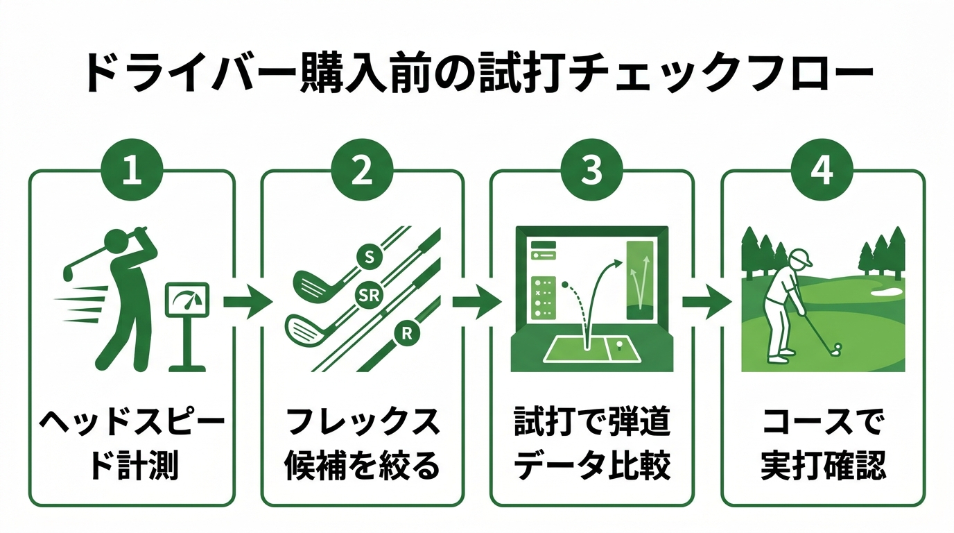 ドライバー購入前の試打チェックフロー4ステップ
