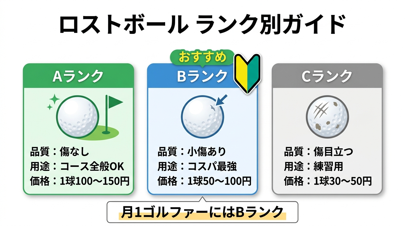 ロストボールのランク別品質・価格・用途ガイド
