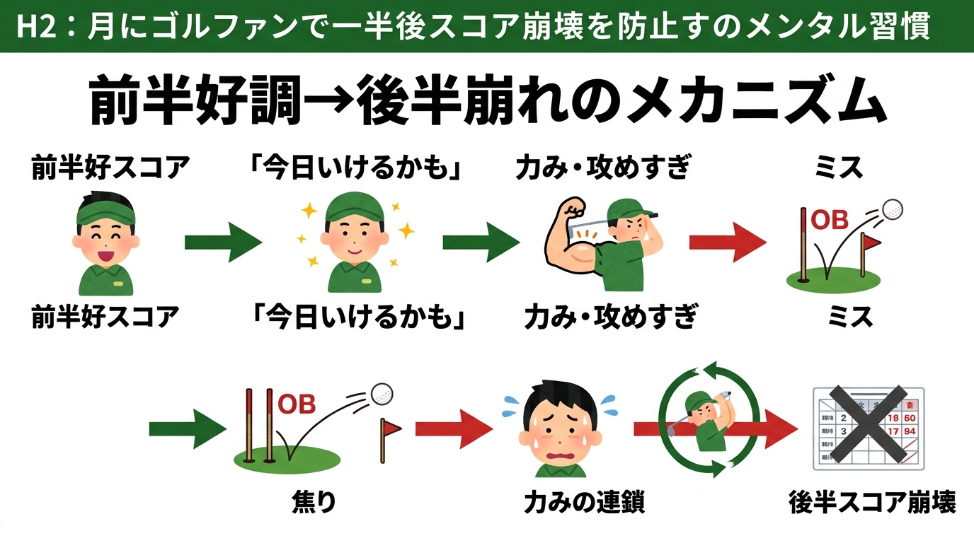 前半好調から後半崩れる力み連鎖のメカニズム
