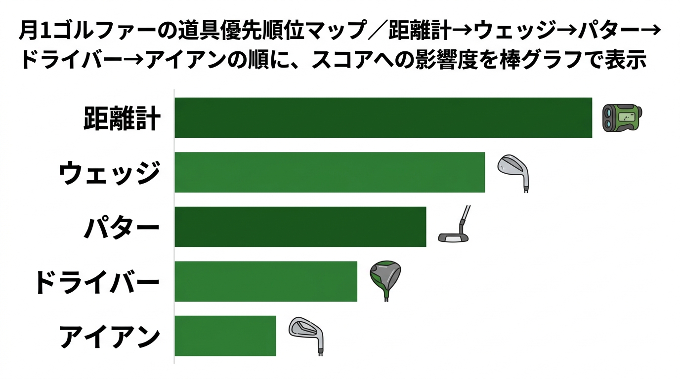 月1ゴルファーの道具優先順位マップ