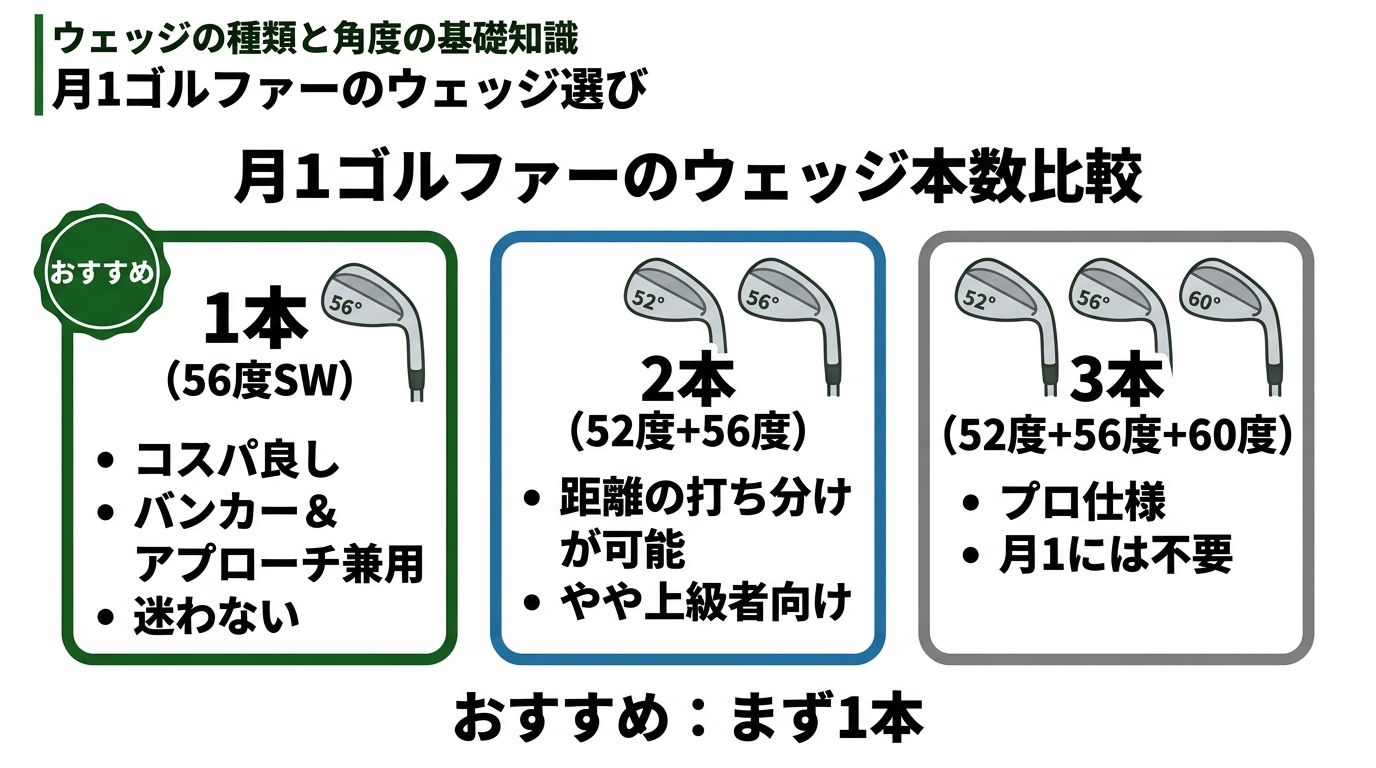 月1ゴルファーのウェッジ本数別メリット・デメリット比較