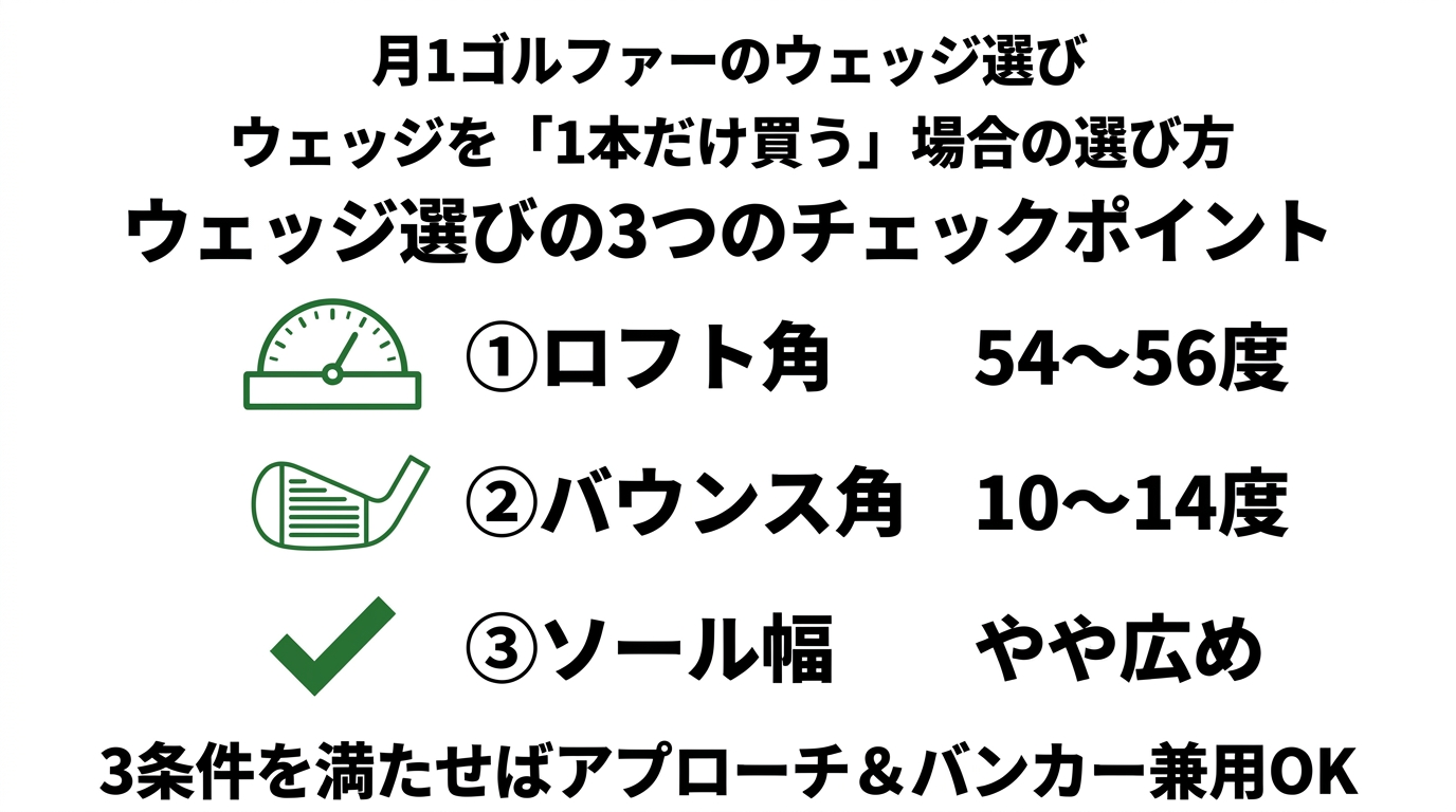 ウェッジ選びの3つのチェックポイント(ロフト・バウンス・ソール幅)