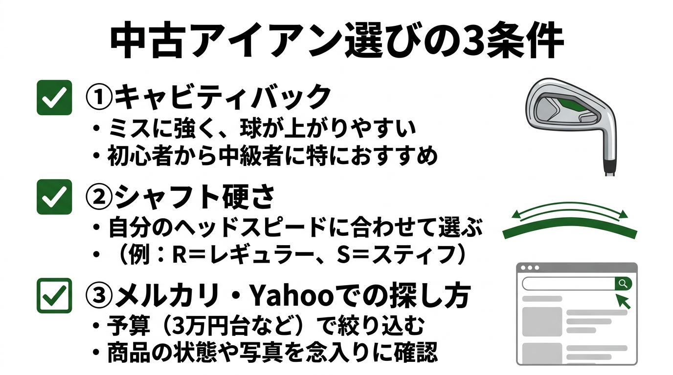 中古アイアン選びの3条件チェックリスト