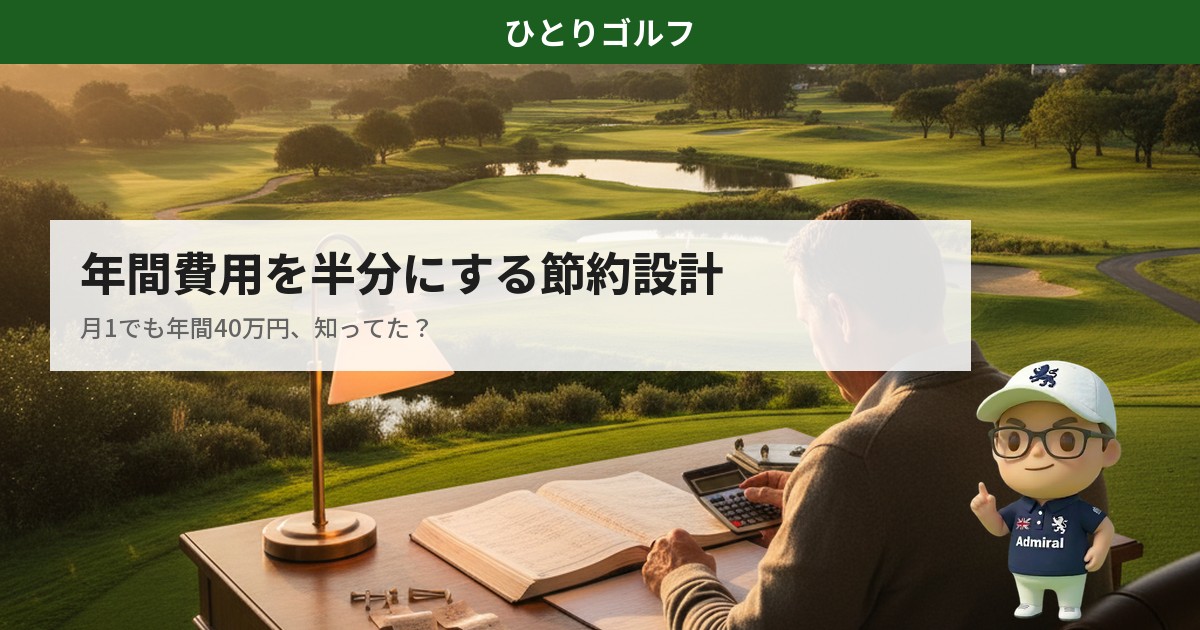 一人ゴルフの年間費用を半分にする節約設計ガイド