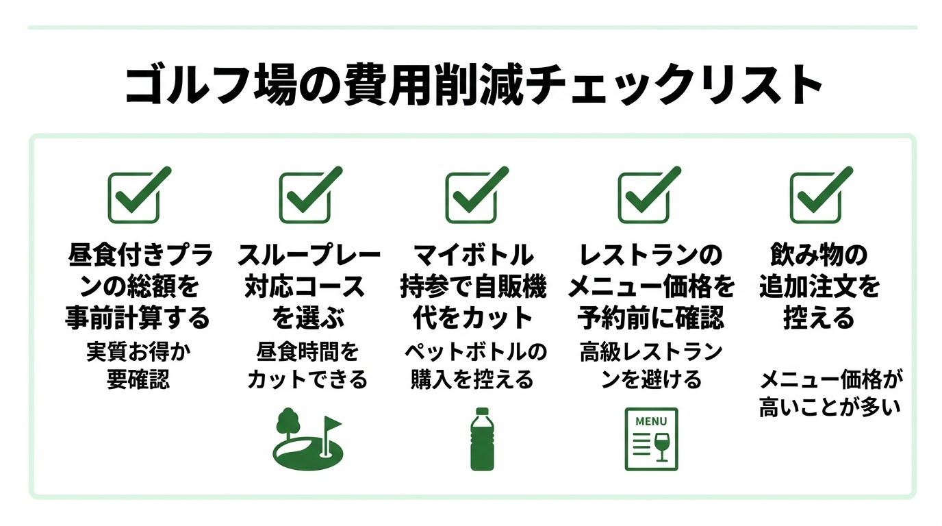 ゴルフ場での費用削減チェックリスト