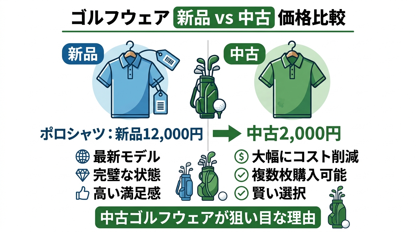 ゴルフウェア新品vs中古の価格比較