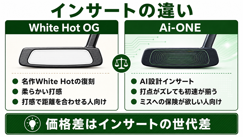 White Hot OGとAi-ONEのインサートの違い図解